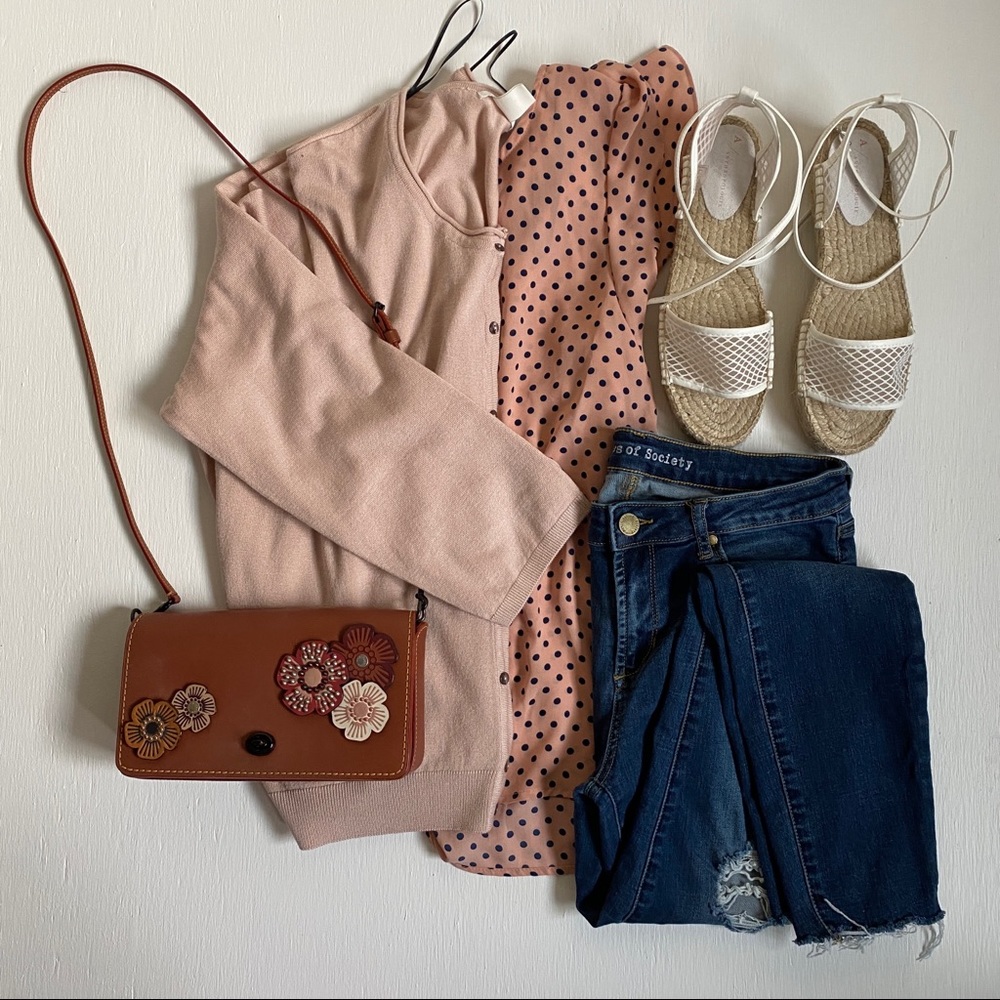 H&M Pale pink button up sweater/cardigan size XXL